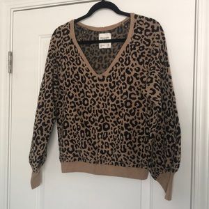 Leopard Print V-Neck Sweater